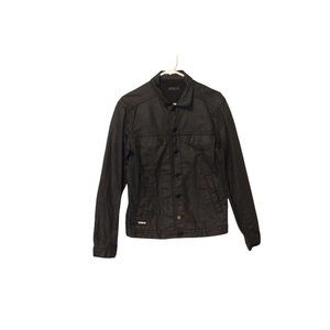 Comune Black Wax Denim Jacket Size Medium